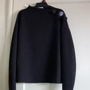 Zara Black Crewneck Sweater Minimalist Design